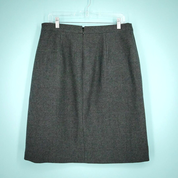 J. Crew Size 12 Grey Zip Pencil Straight Style Lined 100% Wool Work Skirt NEW - Picture 2 of 6